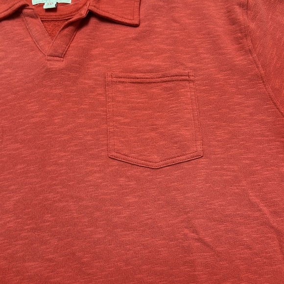 Lucky Brand dip dye polo XXL 100% Cotton Brick or Red/Orange Pocket - Picture 6 of 9